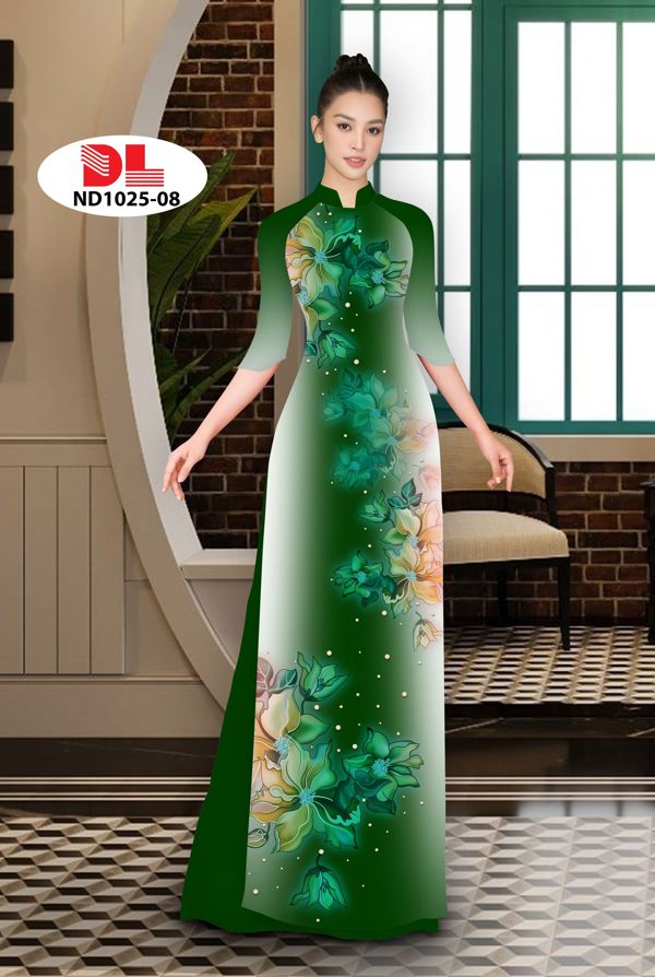 Vải Áo Dài Hoa In 3D AD ND1025 7